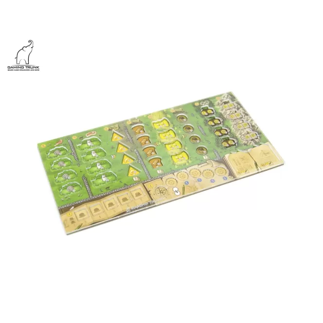 Acrylic overlays for the Clans of Caledonia player board. A set of four overlays Acrylic overlays for the Clans of Caledonia player board. A set of four overlays