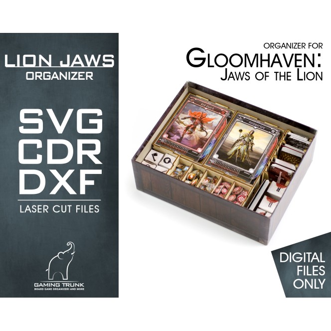 Digital file | Lion's Jaws Organizer for Gloomhaven: Jaws of the Lion
