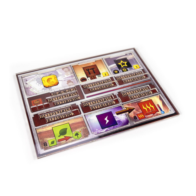 Acrylic overlay without backboard for Terraforming Mars player mats. Design 1 - ORIGINAL Acrylic overlay without backboard for Terraforming Mars player mats. Design 1 - ORIGINAL