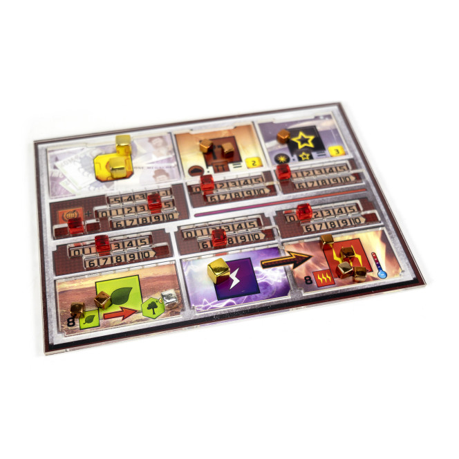 Acrylic overlay without backboard for Terraforming Mars player mats. Design 1 - ORIGINAL Acrylic overlay without backboard for Terraforming Mars player mats. Design 1 - ORIGINAL