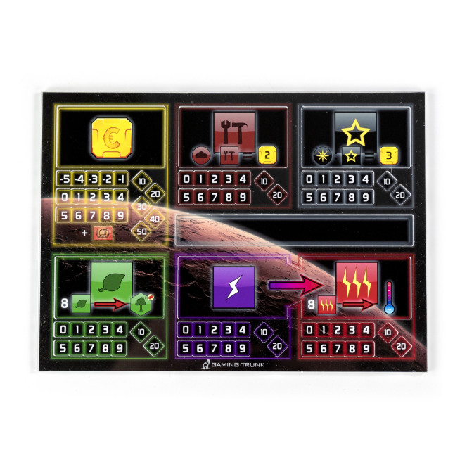 Acrylic overlay without backboard for Terraforming Mars player mats. Design 2 - SQUARES Acrylic overlay without backboard for Terraforming Mars player mats. Design 2 - SQUARES