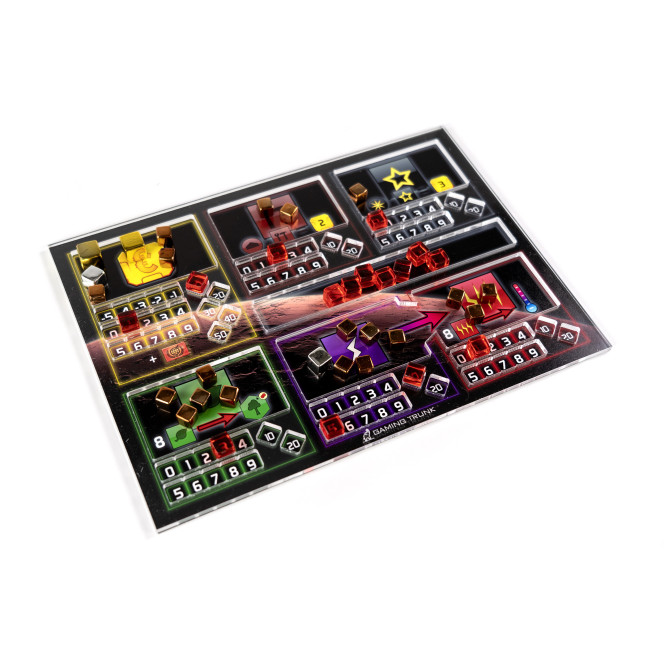 Acrylic overlay without backboard for Terraforming Mars player mats. Design 2 - SQUARES Acrylic overlay without backboard for Terraforming Mars player mats. Design 2 - SQUARES