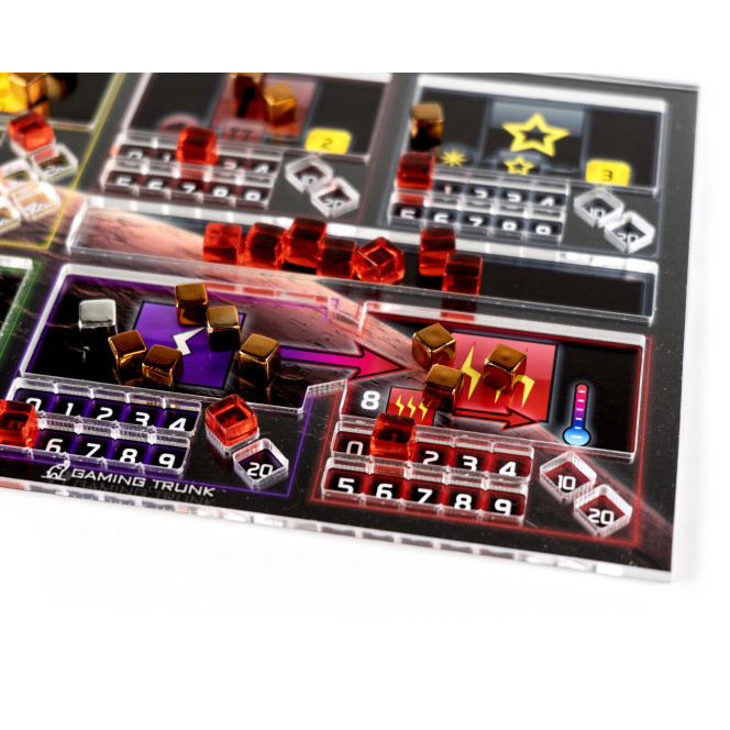 Acrylic overlay without backboard for Terraforming Mars player mats. Design 2 - SQUARES Acrylic overlay without backboard for Terraforming Mars player mats. Design 2 - SQUARES