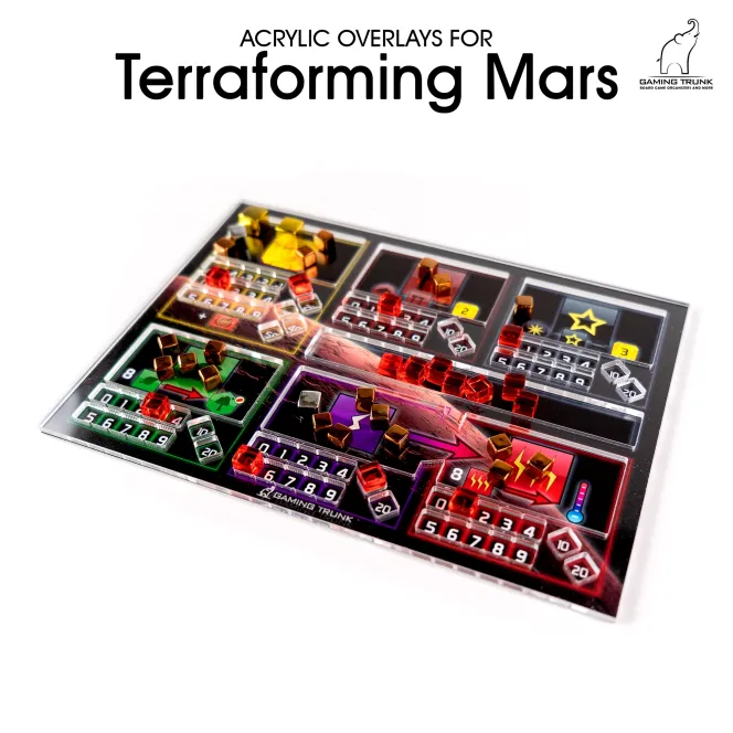 Acrylic overlay without backboard for Terraforming Mars player mats. Design 2 - SQUARES