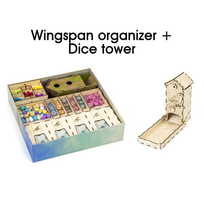 Wings Bundle | Organizer and Chickadee Dice tower for Wingspan